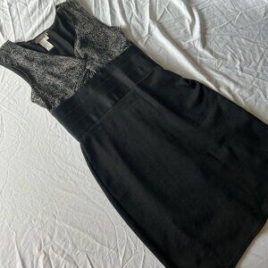 Women's Black Dress with White Print